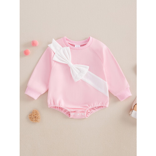 (12-18 Months, Pink) Φούτερ με κουκούλα και τρισδιάστατο φιόγκο για μωρά κορίτσια 2