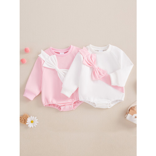 (12-18 Months, Pink) Φούτερ με κουκούλα και τρισδιάστατο φιόγκο για μωρά κορίτσια 1