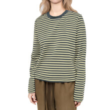 (S, Yellow) T-shirts rayés pour femmes, automne, col rond, manches longues, style streetwear tendance