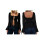 (L, Black) Women's Tie-up Front Tops Long Sleeve Square Neck Solid Color Split Shirts Spring Fall Blouses 2