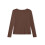 (S, Dark Brown) Womens Long Sleeve Tops Fall Crew Neck Casual Solid Color See Through Pullover Base Layer Shirts 2