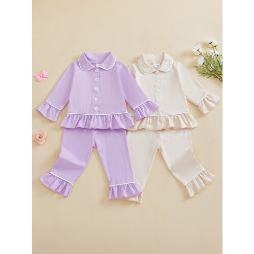 (5-6 Years, Lavender) Σετ πιτζάμας 2 και κουμπιά 2