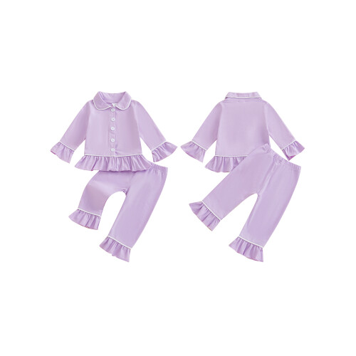 (3-4 Years, Lavender) Σετ πιτζάμας 2 και κουμπιά 1