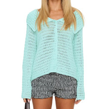 (S, Blue) Cárdigan de punto para mujer, manga larga, cierre de botones, estilo casual de otoño.