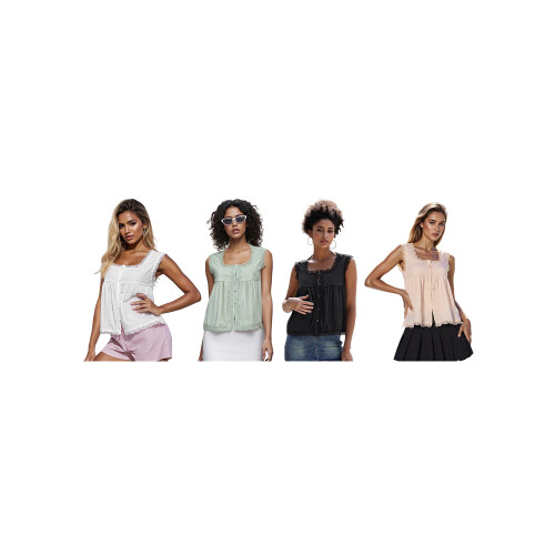 (L, Black) Γυναικείο αμάνικο τοπ καλοκαιρινό streetwear 2