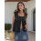 (S, Black) Γυναικείο αμάνικο τοπ καλοκαιρινό streetwear 5