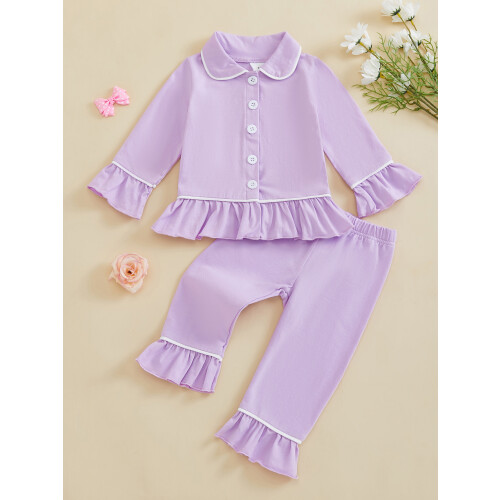 (6-12 Months, Lavender) Σετ πιτζάμας 2 και κουμπιά 2