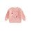 (9-12 Months, Pink) Mädchenpullover, langärmelig, Rundhalsausschnitt, Herzblumenmuster, warmer Winterpullover 1