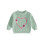 (12-18 Months, Green) Mädchenpullover, langärmelig, Rundhalsausschnitt, Herzblumenmuster, warmer Winterpullover 1