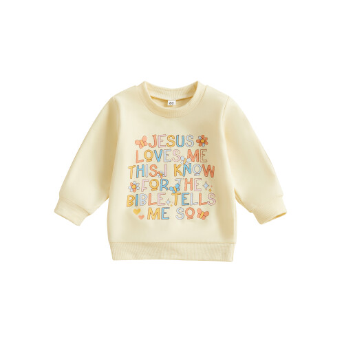 (6-12 Months, Beige) Βρεφικό Φούτερ Λουλούδι Χειμερινά Ρούχα