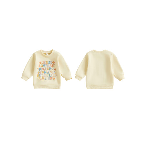 (6-12 Months, Beige) Βρεφικό Φούτερ Λουλούδι Χειμερινά Ρούχα 1