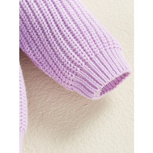 (3-4 Years, Purple) Mädchenpullover, langärmelig, Rundhalsausschnitt, Herzblumenmuster, warmer Winterpullover 2