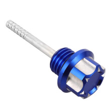 Precision Motorcycle Oil Level Gauge, Universal Fit Durable Aluminum Engine Oil Gauge, Blue