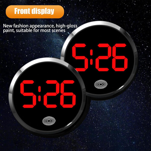 Car Dashboard Clock with TouchActivated LED Display, Waterproof Universal Digital Car Clock Red 1