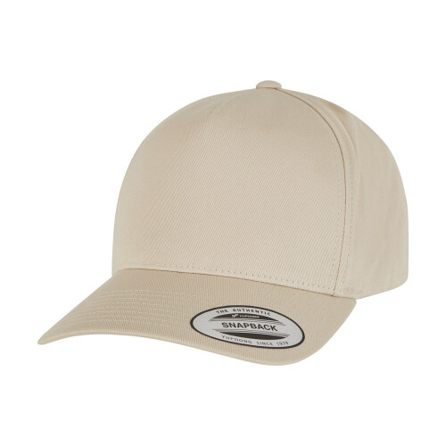 (One Size, Beige) Flexfit By Yupoong 5 Panel Classic Snapback Cap