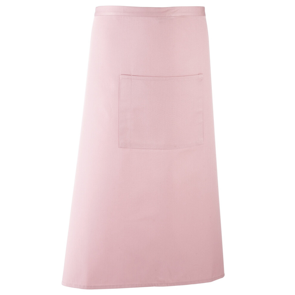 (One Size, Pink) Premier Unisex Colours Bar Apron / Workwear (Long Continental Style) (Pack Of 2) 5059269104245