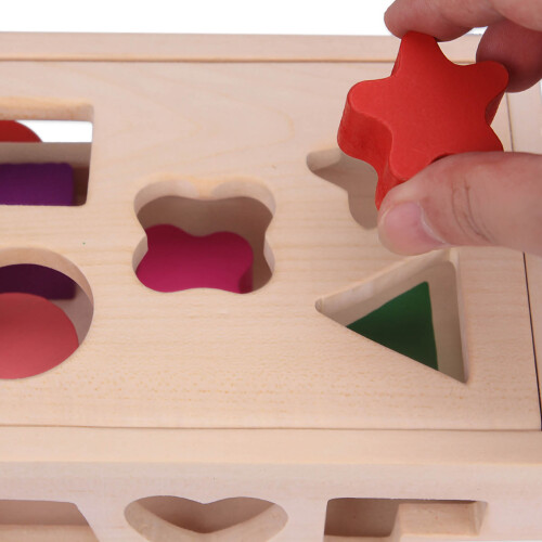 Wooden 15 Hole Drop Trolley for Toddlers 1