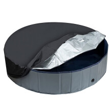 Set Copertura per Piscina Rotonda per Cani, Copertura per Piscina Pieghevole per Animali Domestici, Copertura per Piscina Fuori Terra, Copertura per