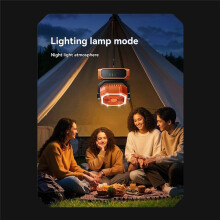 20000mAh Camping Fan Automatic Shaking with LED Light 3 Speeds Desk Fan Remote Portable Rechargeable Outdoor Fan
