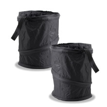 2PCS Car Trash Can Waterproof Foldable Hanging Garbage Bag Large Capacity Auto Accessories Black