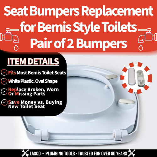 Oval PushIn Toilet Seat Bumpers Replacement White Plastic Durable Scratch Protection 1Pack 1