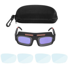 Solar Powered Auto Darkening Welding Mask Helmet Goggles Glasses Arc Anti-Shock Lens with Storage Case