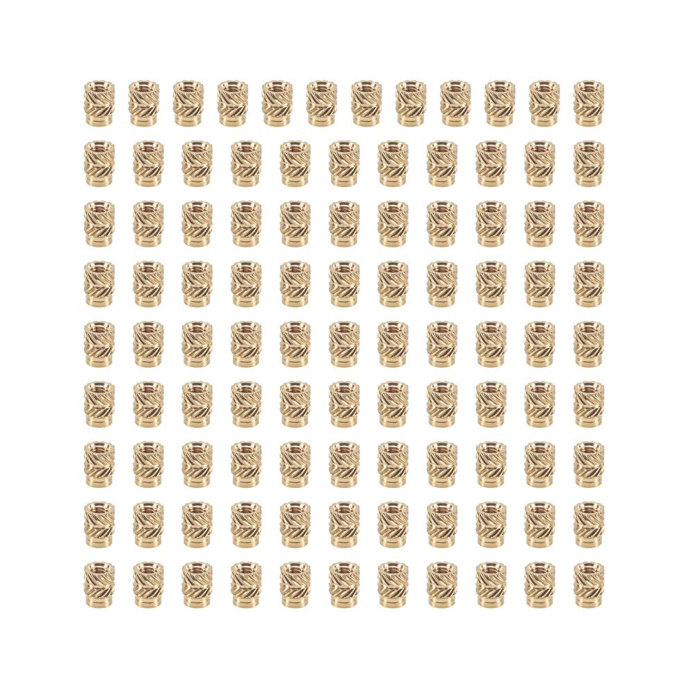 100Pcs M3 Thread Knurled Brass Threaded Heat Set Heat Resistant Insert Embedment Nut For 3D Printer 4711551459204