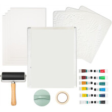 Geldruckplatten-Set, mit 8 X 10 Zoll Gelatineplatte, Druckpapier, Acrylfarbe für Kunst, Monodruck, Kartenherstellung
