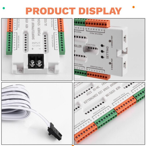Ladder Night Light 32 Channels Stair LED Motion Sensor Light Prevent Short Circuit Controller DC12V/24V 1