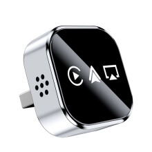 3in1 Wireless Carplay Adapter AirPlay Carplay Android Auto USB Dongle Plug and Wired Carplay to Wireless Silver