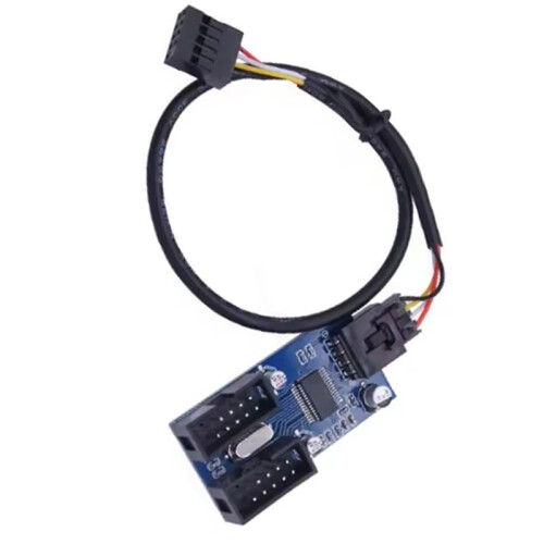 9Pin USB Splitter Motherboard USB Female Interface Header Splitter 1 to 2 Extension Cable Adapter 1