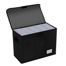 Comic Book Storage Boxes, Back to School Fold Comic Short Box Case with Lid, Book Bin Container Holds 150 Comics Black