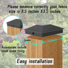 12 Pack 4x4inch Post Caps,Fence Post Covers Outdoor Waterproof, Fits Wood/Vinyl Posts for Deck Fence Mailbox Patio Decor