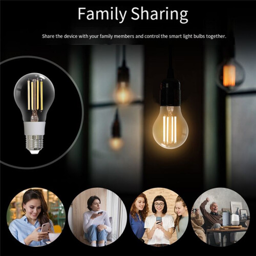 Tuya Zigbee  Filament Bulb 7W LED Light Lamp E27 Dimmable Lighting 806Lm CCT  Dimmable Indoor Decorative Light