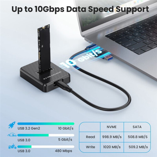 External SSD Hard Disk M.2 SSD Enclosure 10G Online Reading Writing Speed SSD Case for M.2 NVME 1