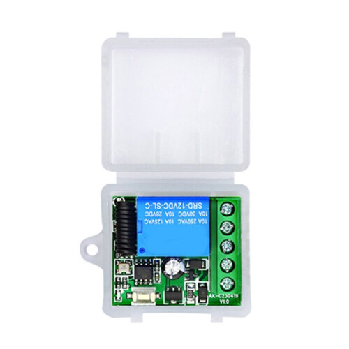 433Mhz Wireless Remote Control   12V 1CH Relay Receiver Module for Home Automation White