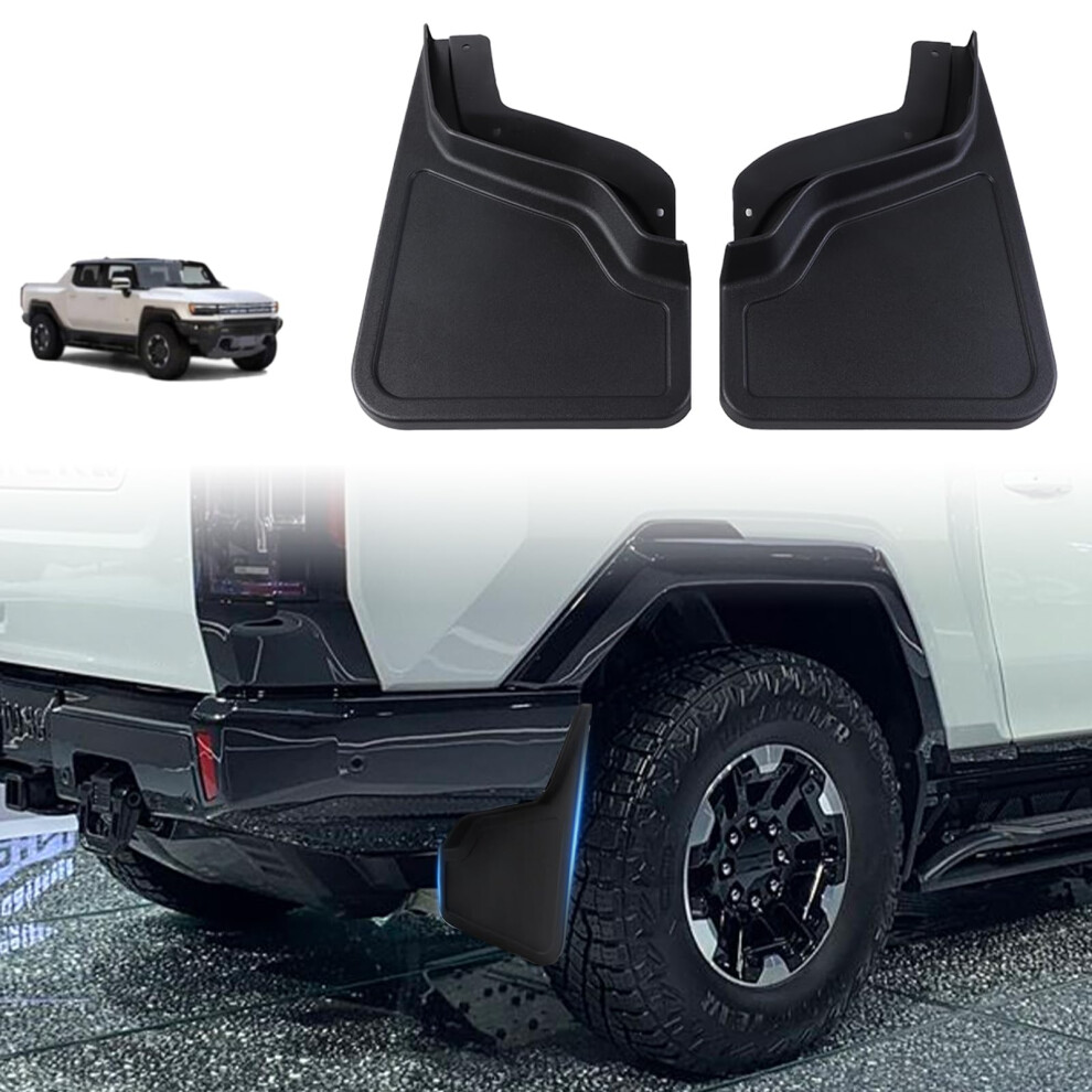 Mud Flaps Splash Guards For Hummer Ev 20222025 Pickup Truck Nodrill Allweather Fender Protection Abs Black 9771547182597