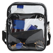 Große Kapazität PVC-Transparente Messenger-Tasche, wasser- und schmutzabweisend, verstellbarer Tragegurt