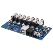 USB2.0 HUB-Splitter 1-Naar-7-Poorten USB2.0 HUB 1-Naar-7 HUB-Module met Stroomaansluiting 9-24V Plug And Blauw