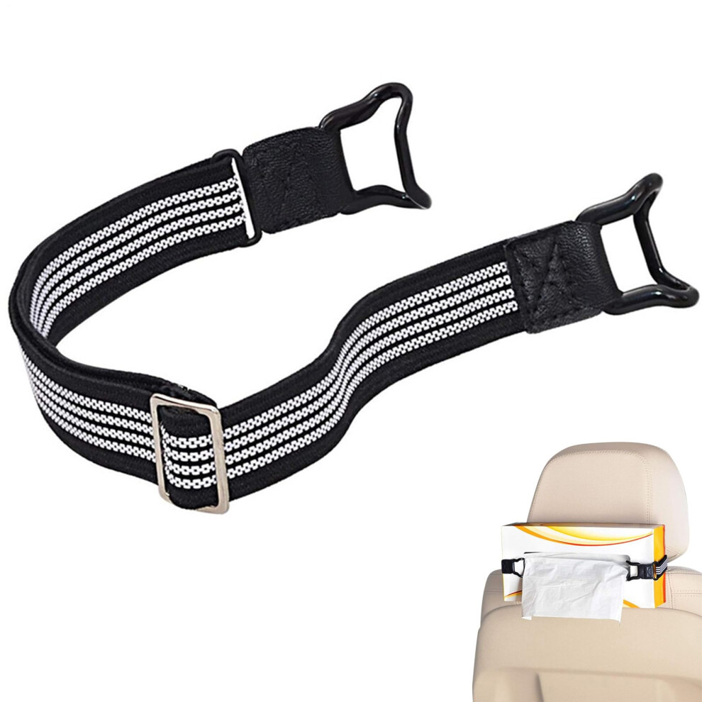 Car Tissue Holder With Adjustable Elastic Strap For Visor Or Headrest, Spacesaving Tissue Storage 9771547182658