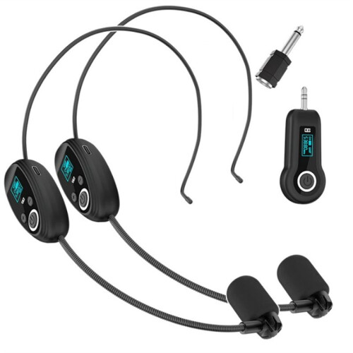 2.4G -Mounted Wireless Microphones Headset Transmitter with Receiver for Voice Amplifier Speaker Teaching Audio B