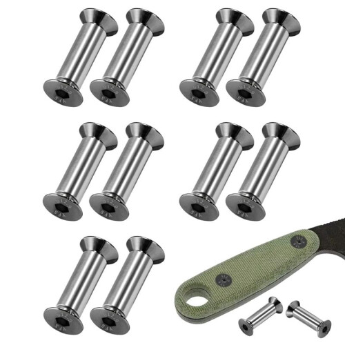 10 Pack Knife Handle Screws, Rivets, Bolts, Hex Flat  Screws for Fixing Blade Knife