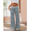 (XL, Blue) Γυναικείο παντελόνι φαρδιά καθημερινή χρήση 3