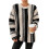 (XL, Multicolor) Γυναικείο Ριγέ Πουλόβερ Στρογγυλή Λαιμόκοψη 1