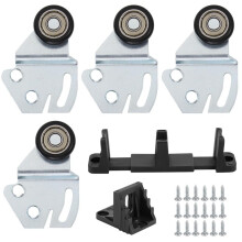 Sliding Closet Door Roller Kit - Top Hung Door Replacement Hardware with 1-Inch Convex Bearing Wheels