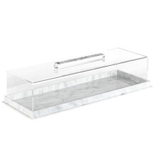 Rectangular Serving Tray with Lid Marbleized Grain Rectangular Cake Stand Acrylic Cake Holder Rectangle Pastry Display