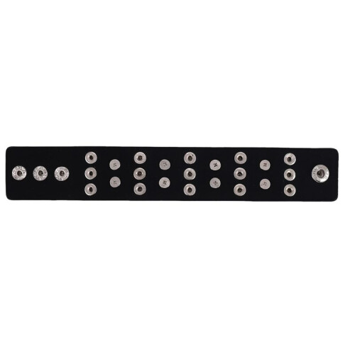 BRACCIALE BRACCIALETTO REGOLABILE CUOIO NERO CON borchie 2