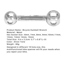10 in 1 Bicycle Dumbell Wrench Spanner Multifunction Bike Repair Tool 6mm-15mm