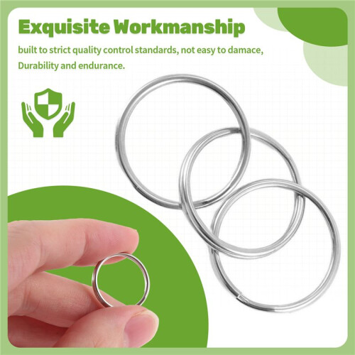 60 Pcs 20mm Outside Dia Universal Split Key Rings Keychain Holders 2