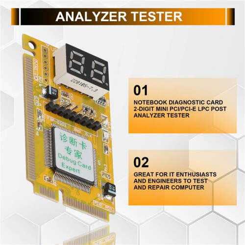 Notebook Diagnostic Card 2-Digit  PCI/PCI-E LPC POST Analyzer Tester 1